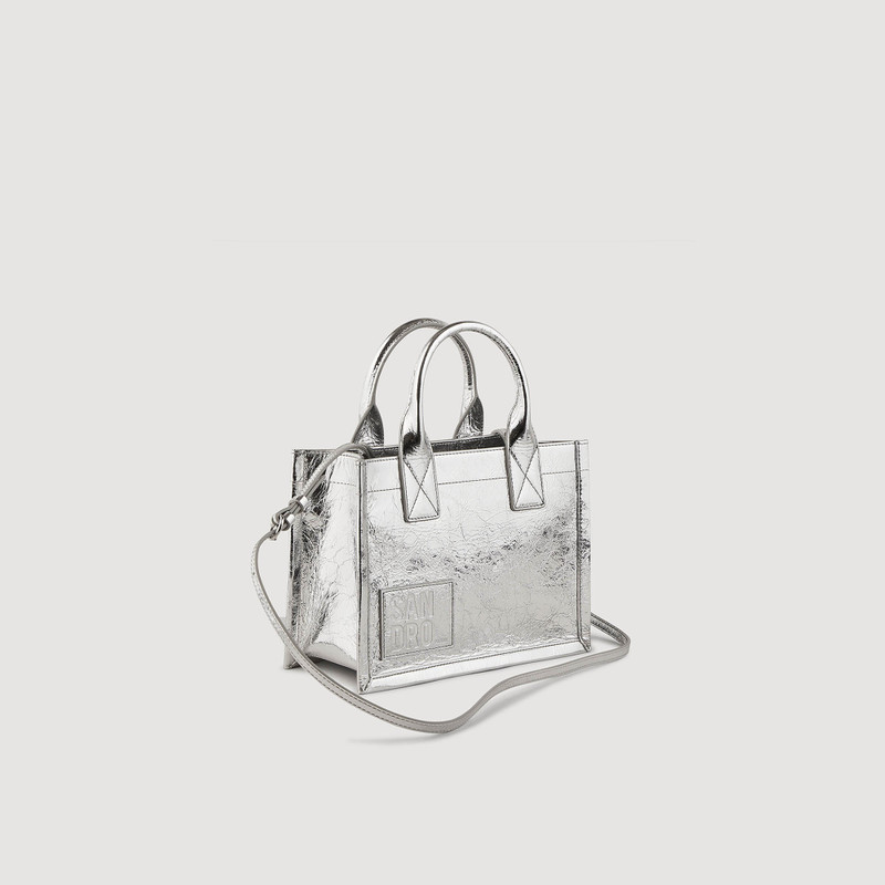 Kasbah small metallic leather tote bag 3