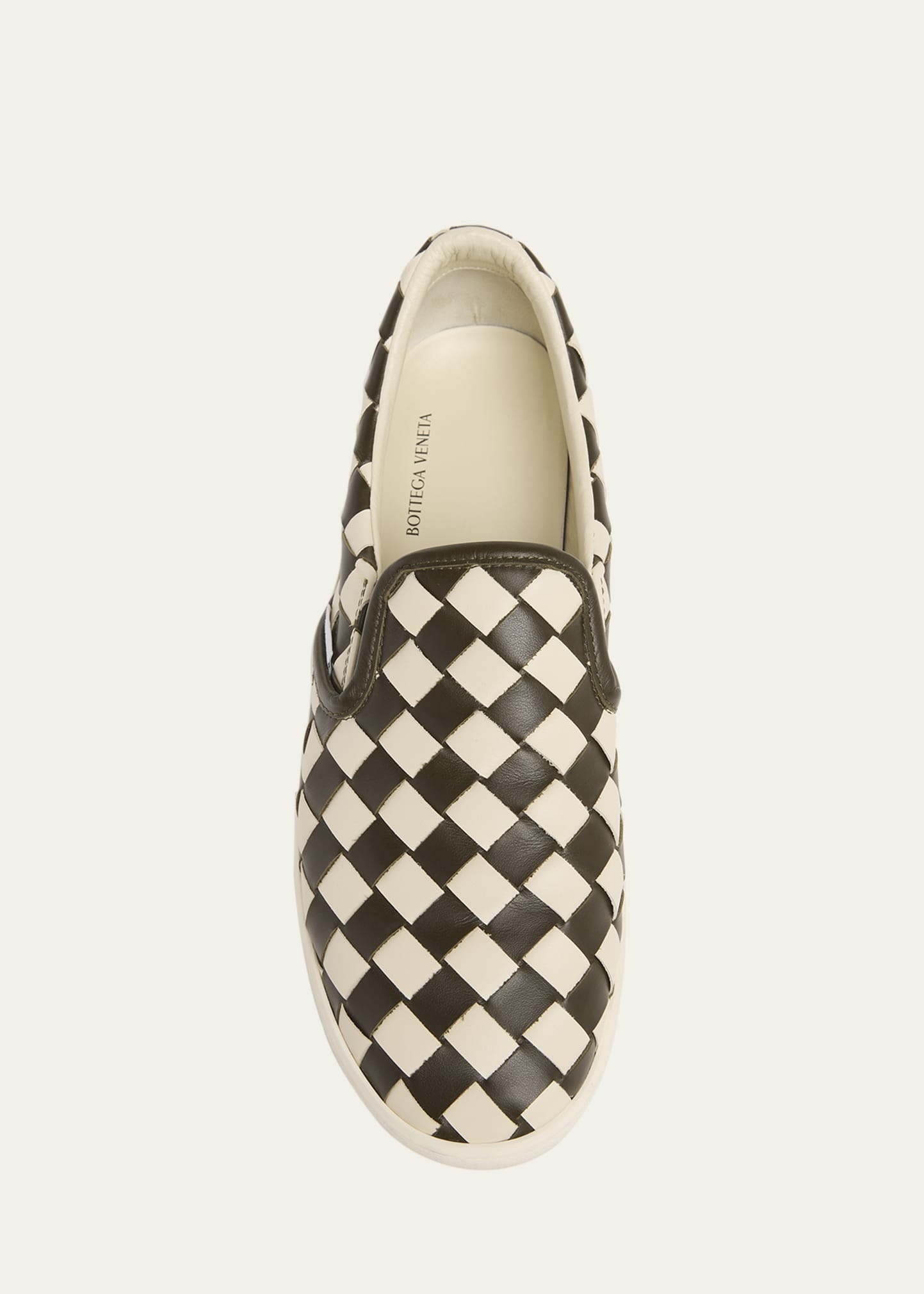 Men's Sawyer Intrecciato Check Calfskin Slip-On Sneakers - 5