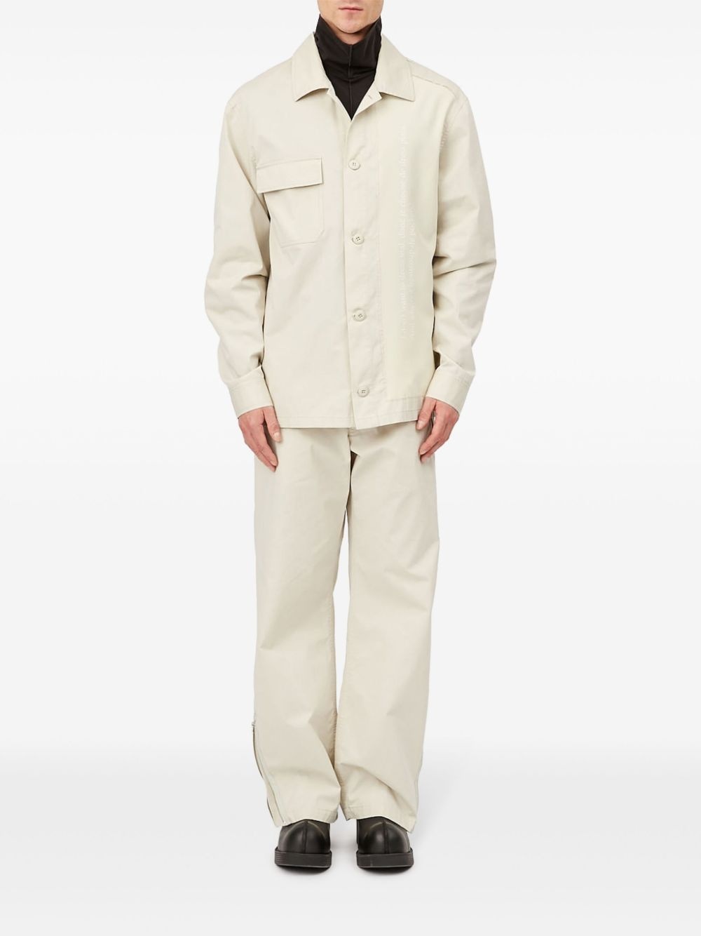 gabardine-weave cotton shirt jacket - 2