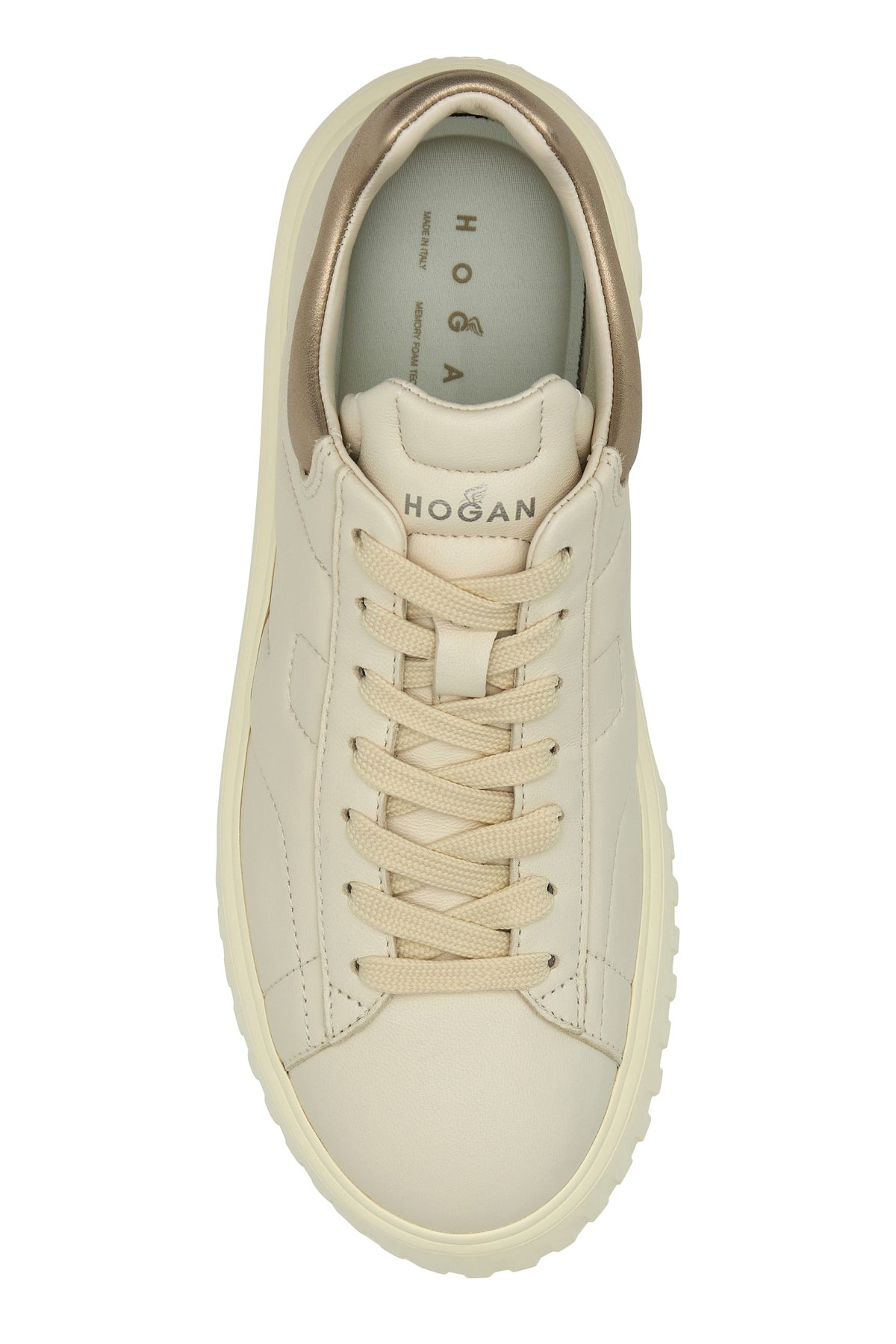 Ivory nappa leather H-Stripes sneakers - 4