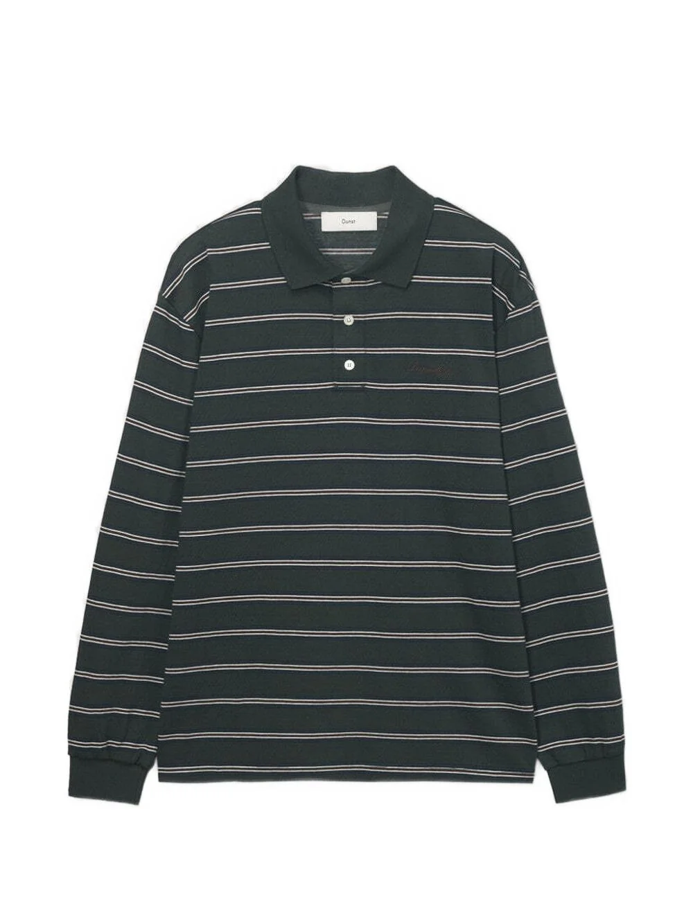 striped long-sleeve polo shirt - 1