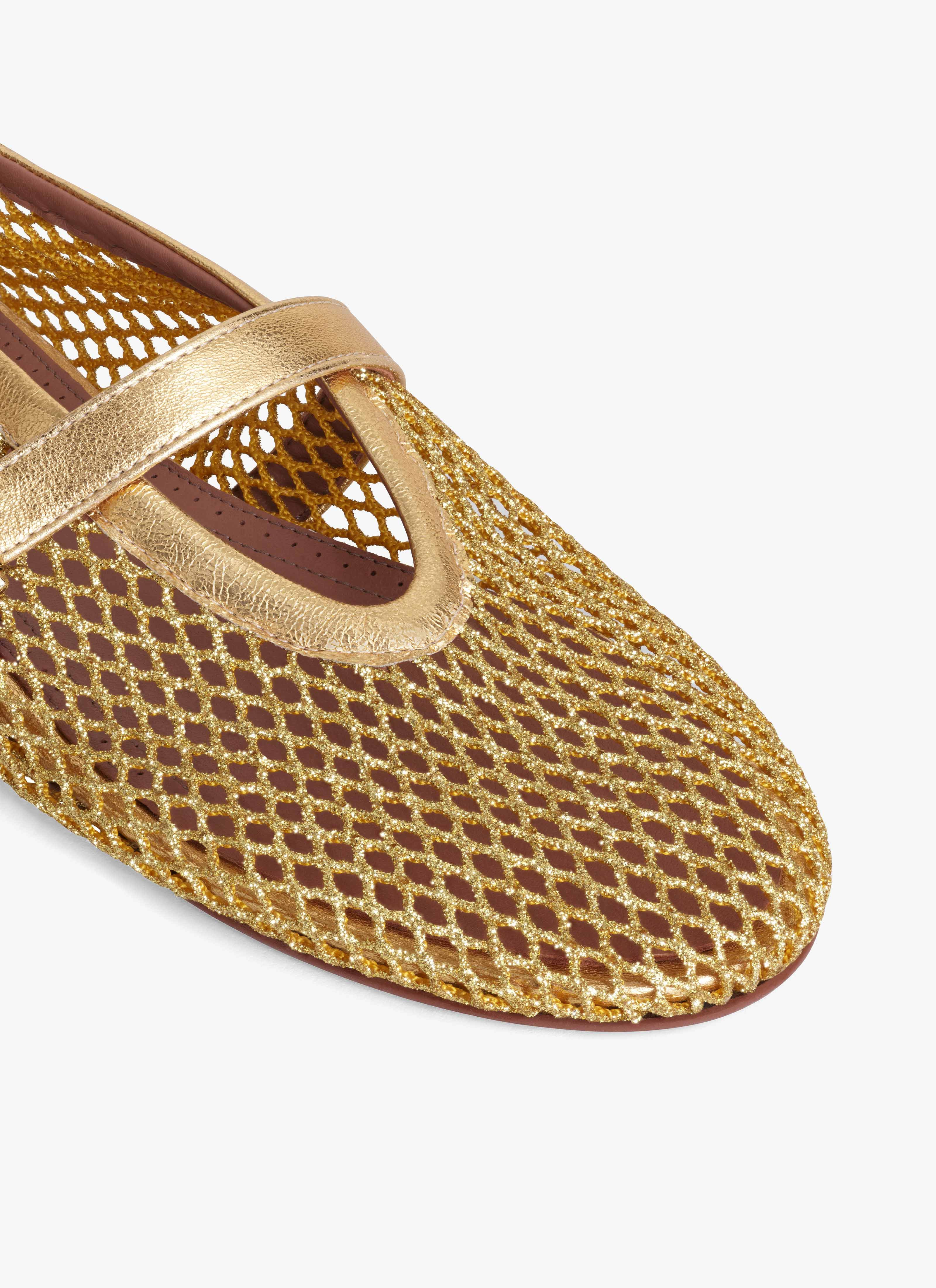 BALLET FLATS IN STRASS LAMBSKIN - 4