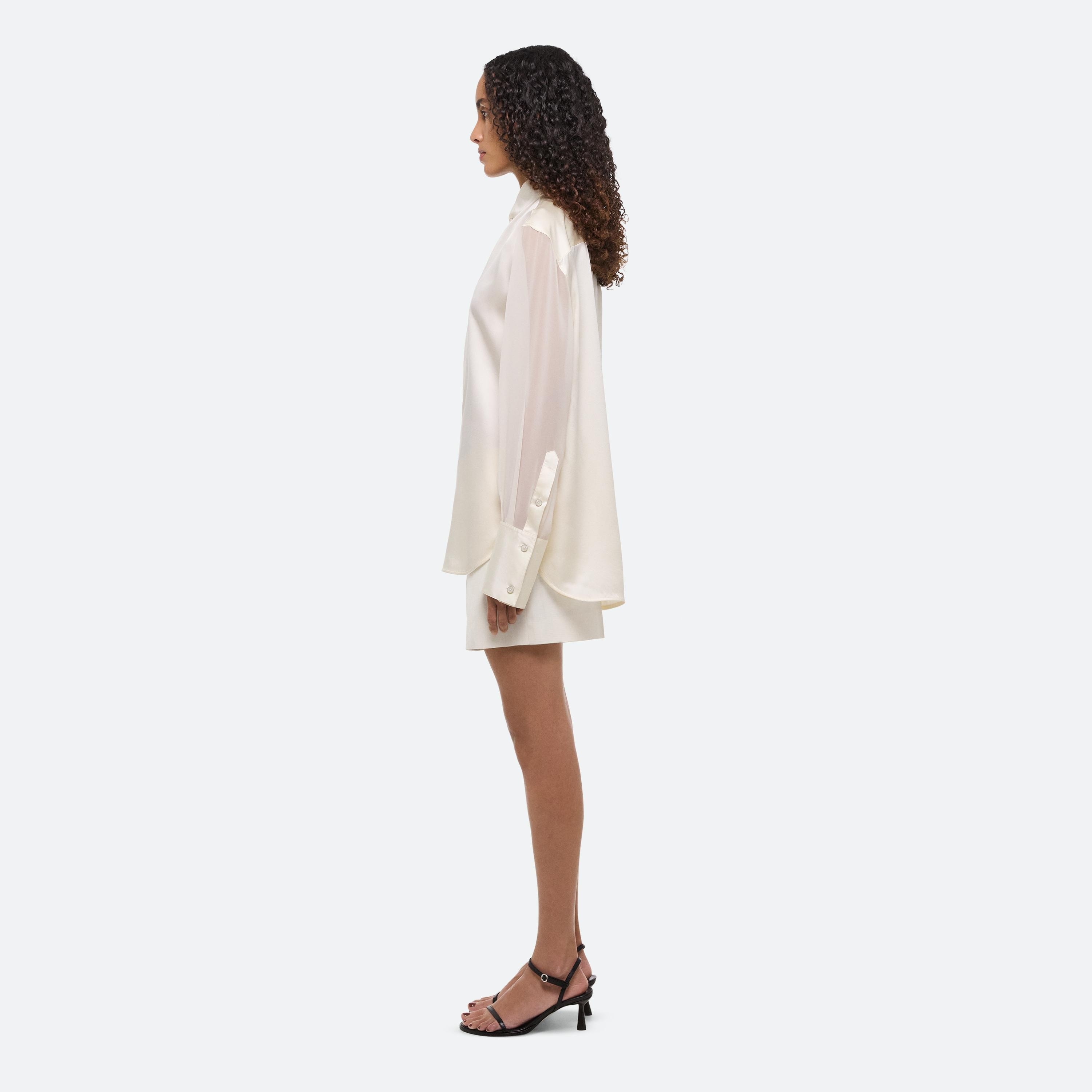 RELAXED COWL SHIRT - 4