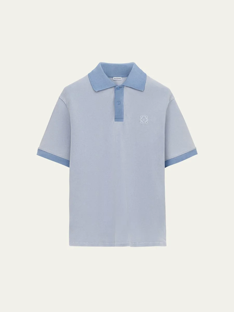 Men's Washed Pique Chest-Anagram Polo Shirt - 1