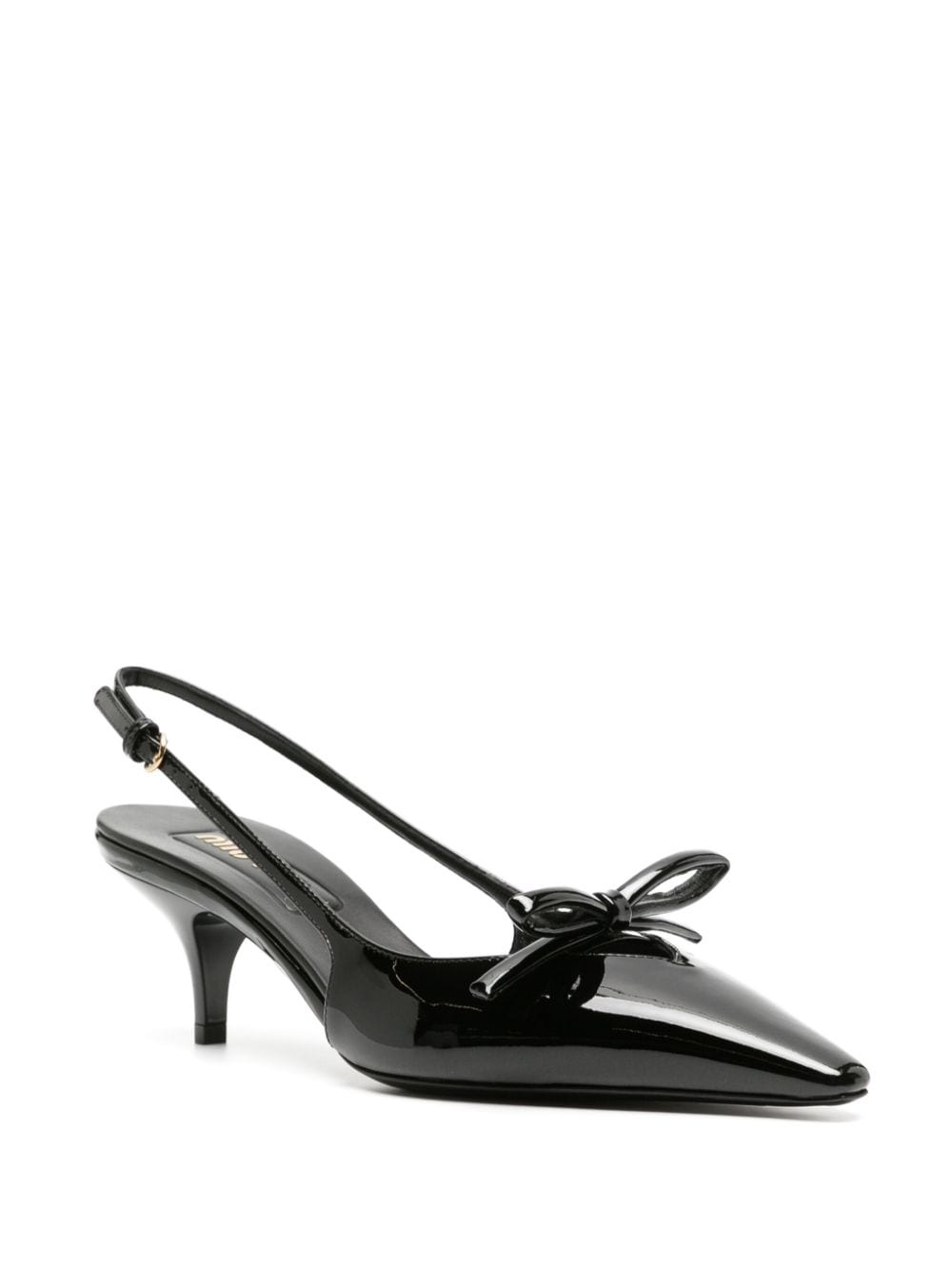 75mm bow-embellished sligback pumps - 2