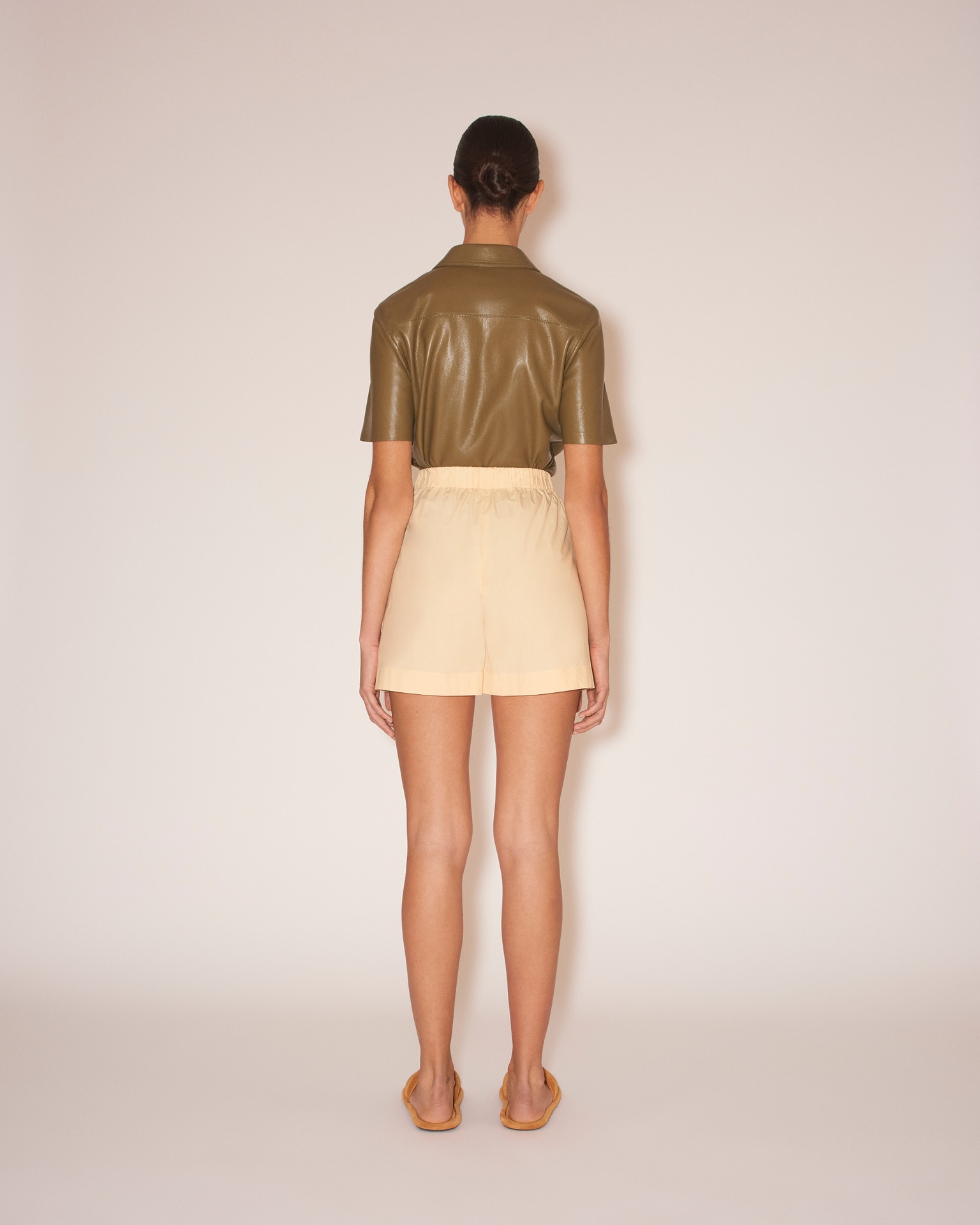 MEGAN - Light poplin shorts - Eggshell - 5
