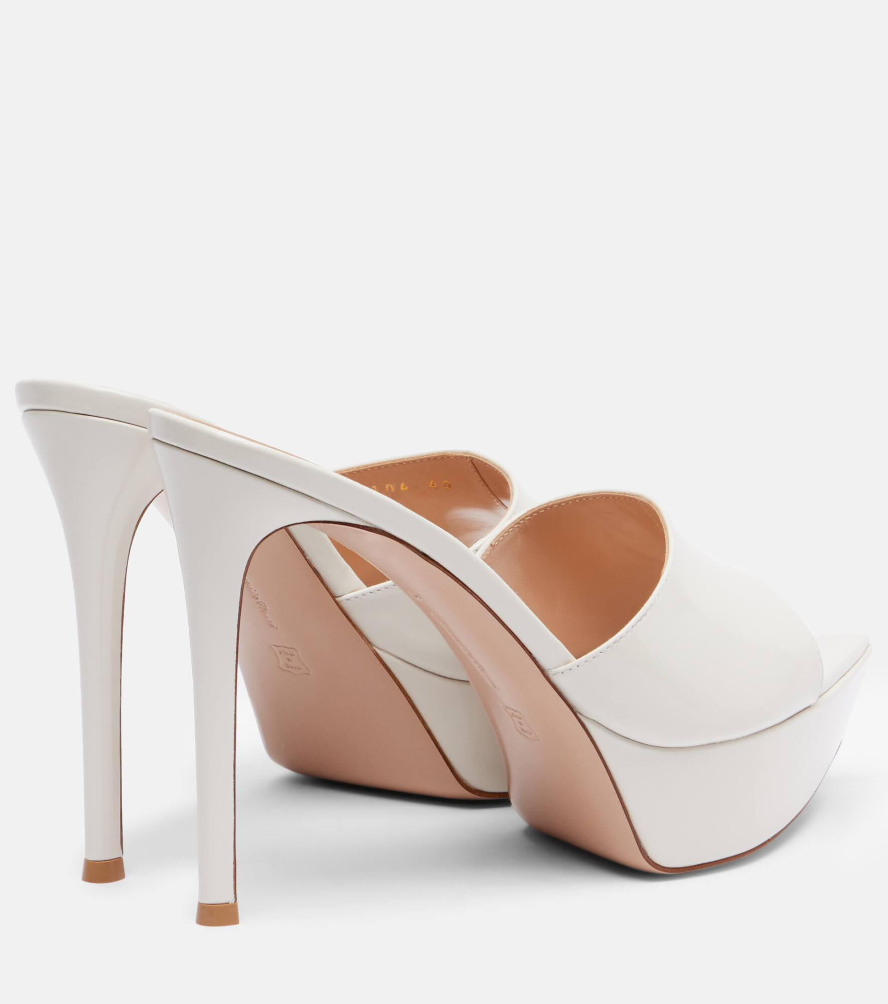 Dasha 85 patent leather platform mules - 2