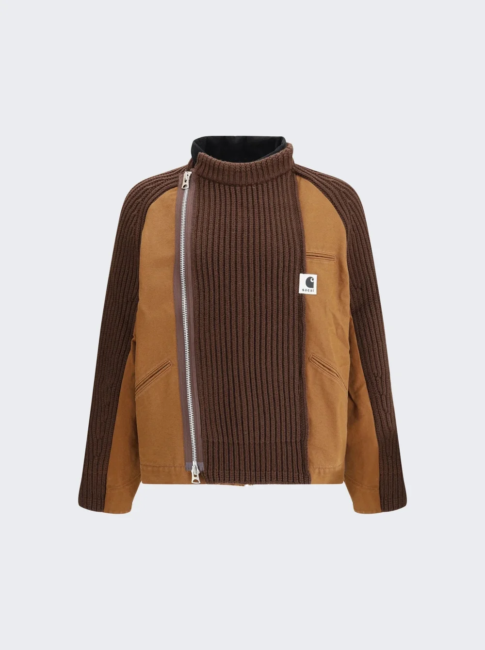 X Carhartt Wip Duck X Wool Knit Blouson Dark Beige - 1