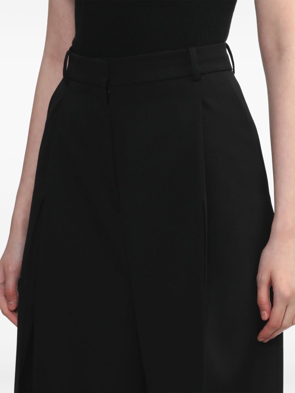 pleat-detail wide-leg trousers - 5