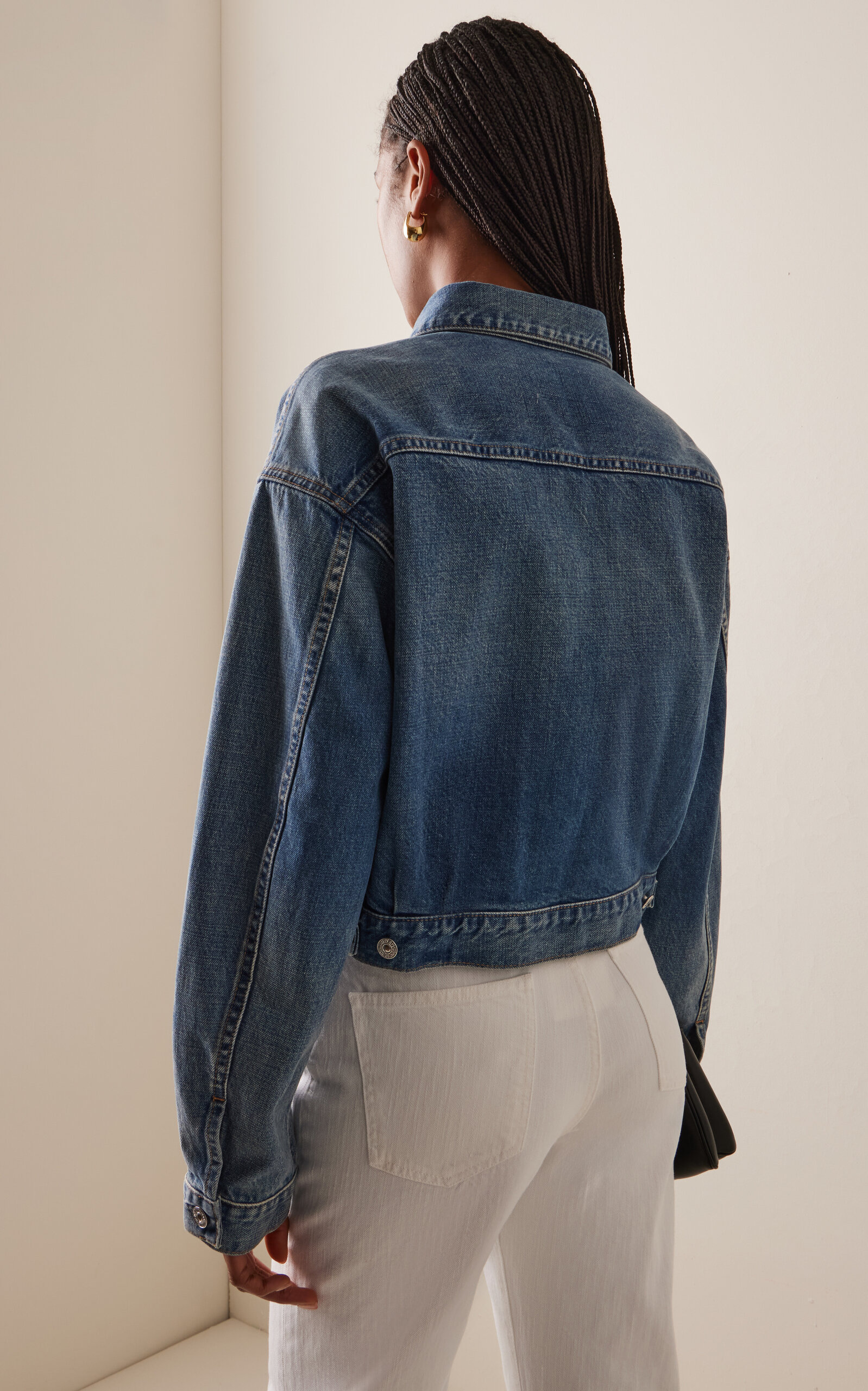 Alma Horsebit Denim Jacket medium wash - 4