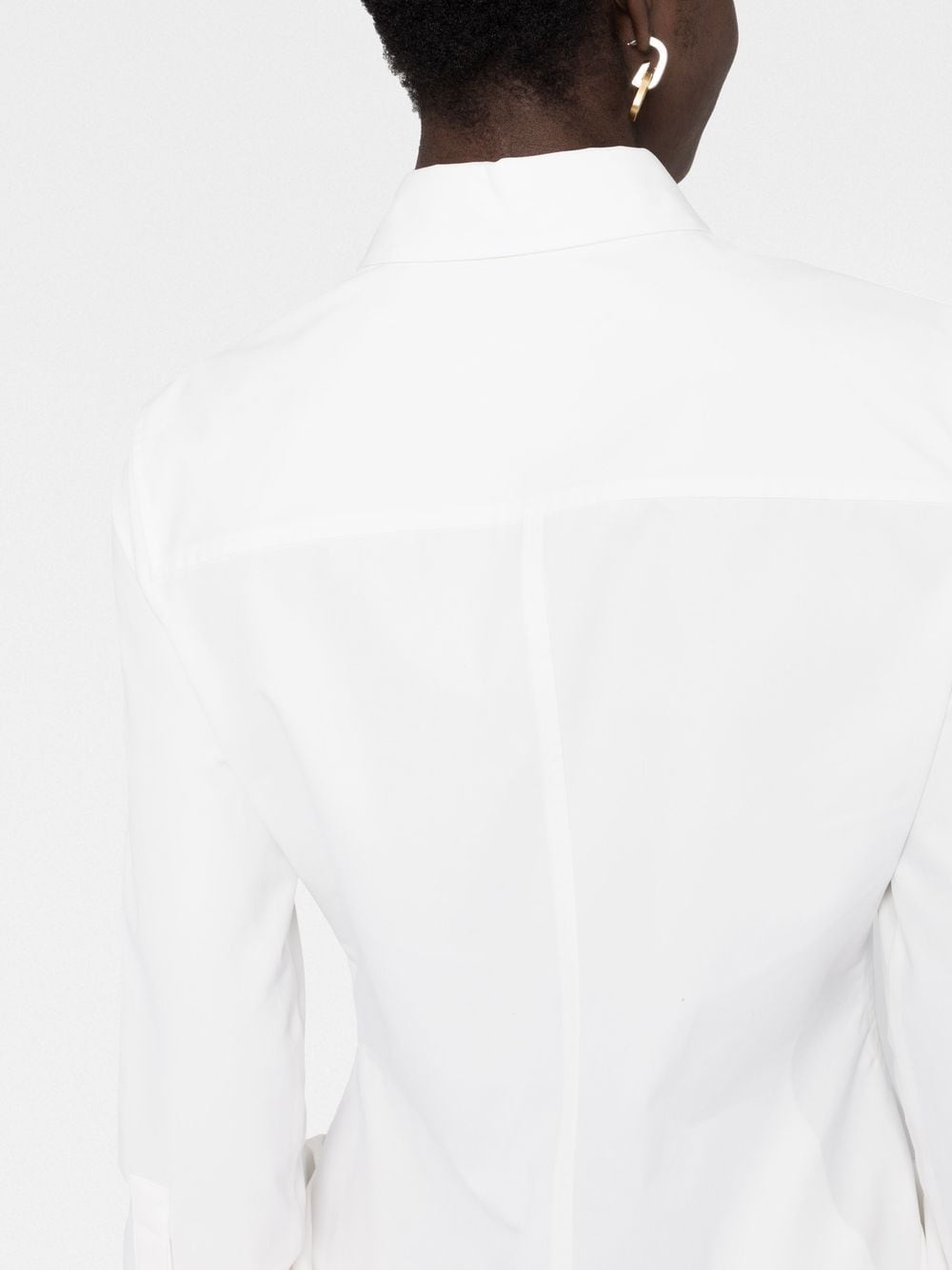 peplum-hem cotton shirt - 5