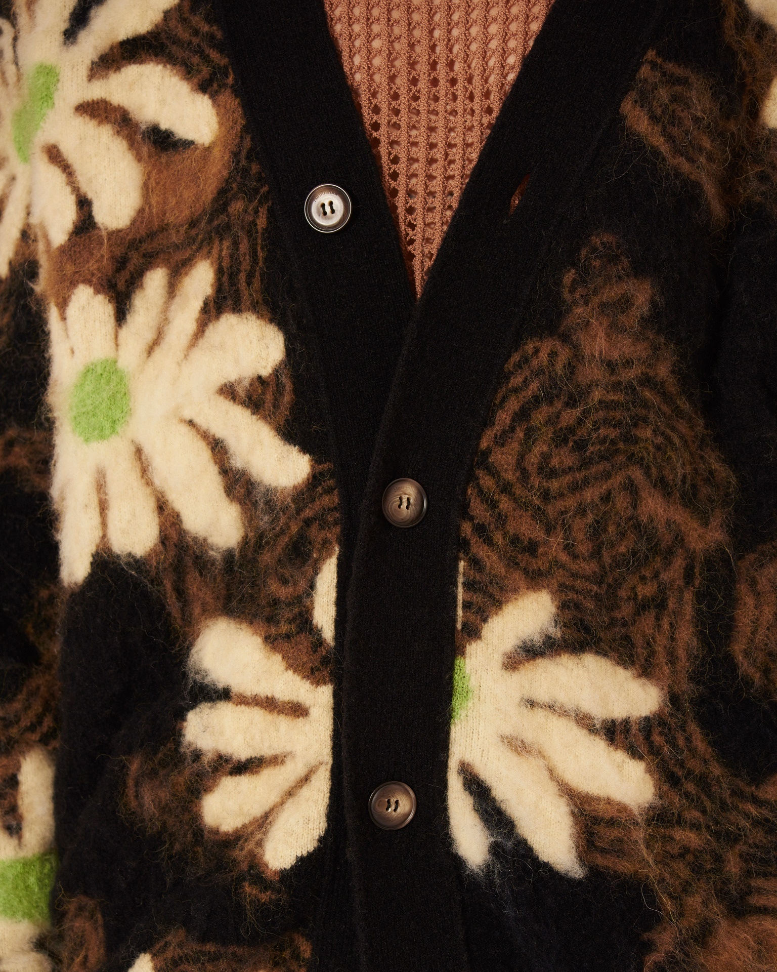 TAIKI - Brushed alpaca floral cardigan - Black - 5