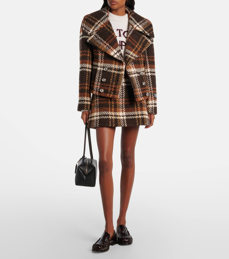PATOU Checked double-breasted wool-blend jacket outlook