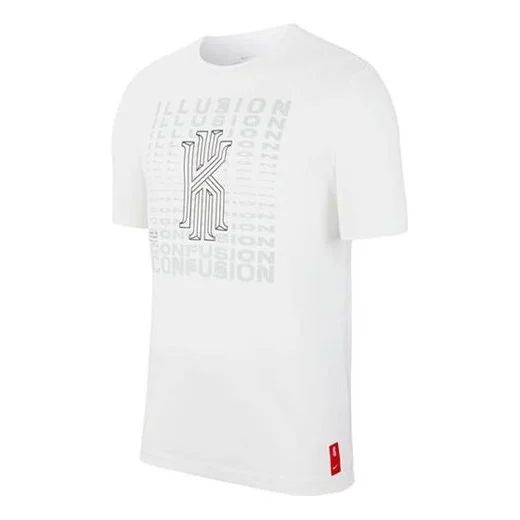 Nike 드라이 Kyrie 로고 인쇄 농구 짧은 소매 백색 CD1323-100 - 1