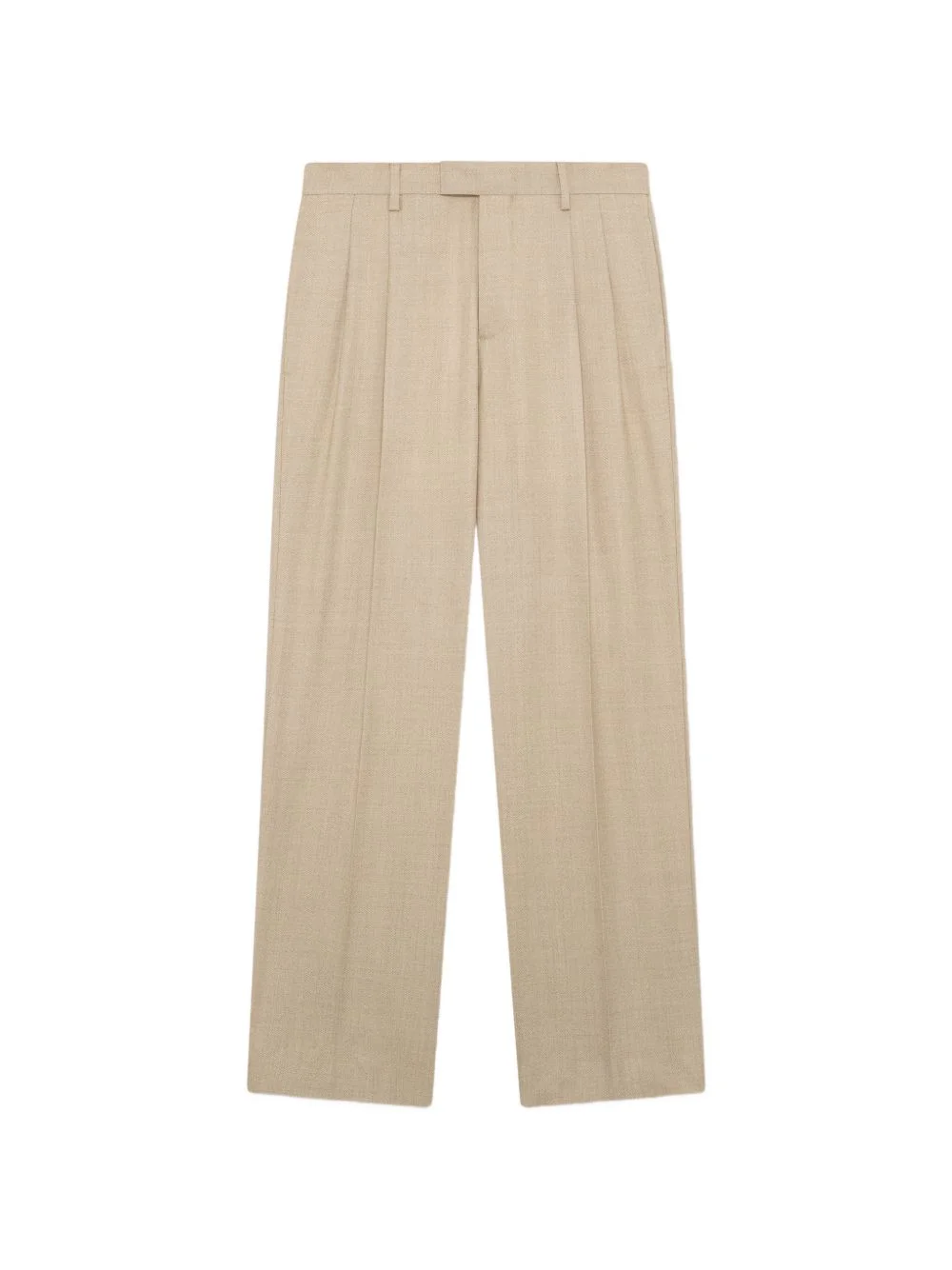 pleated wool straight-leg trousers - 1