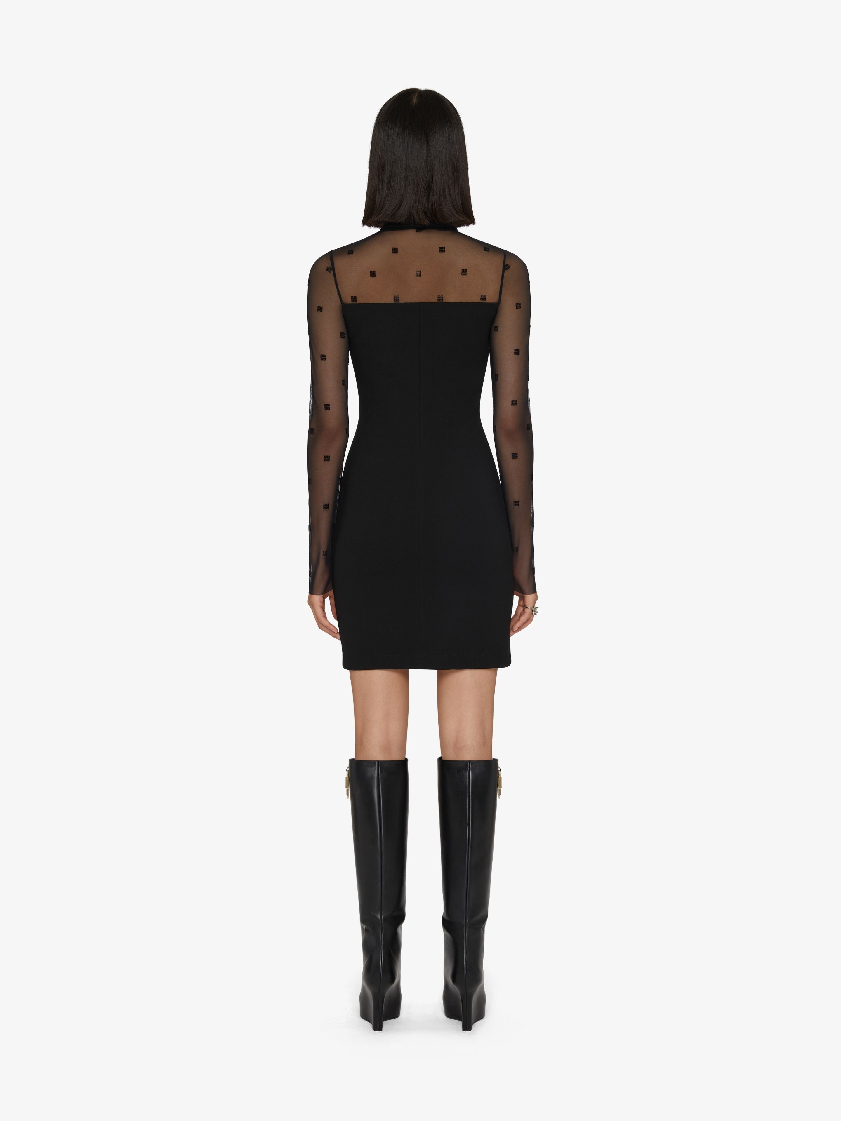 SHIRT DRESS IN BI-MATERIAL 4G PATTERN - 4
