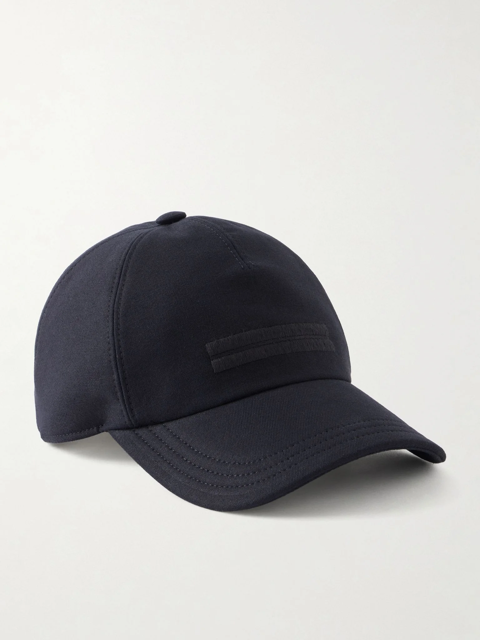 Embroidered Cotton-Twill Cap Black - 1