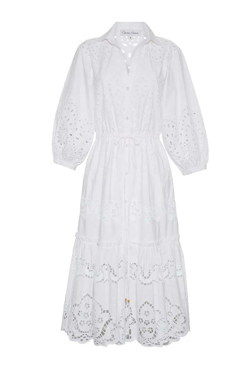 Hutton Dress
The Best-Selling Shirtdress Is Back In An Intricate Eyelet Design - 1
