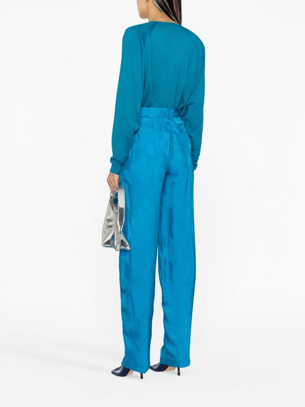 Jagger monogram wide-leg trousers - 4