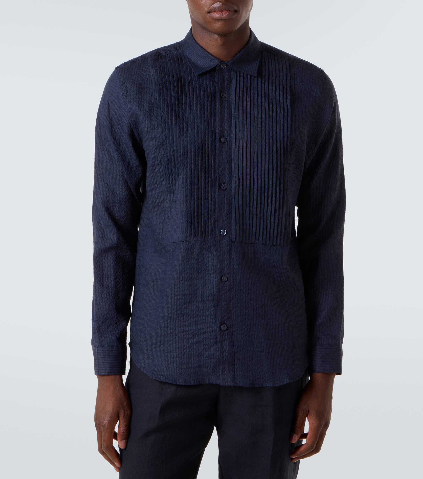 Giles cotton and linen tuxedo shirt - 3