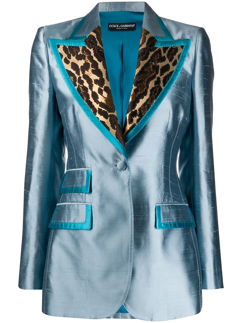 leopard panels blazer - 1