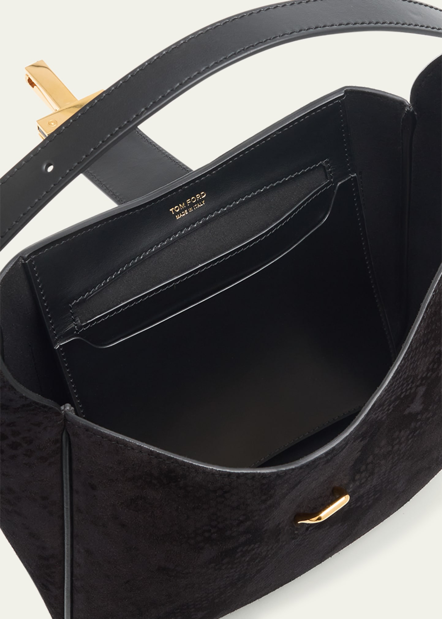 Monarch Small Hobo Bag in Python-Effect Suede - 4