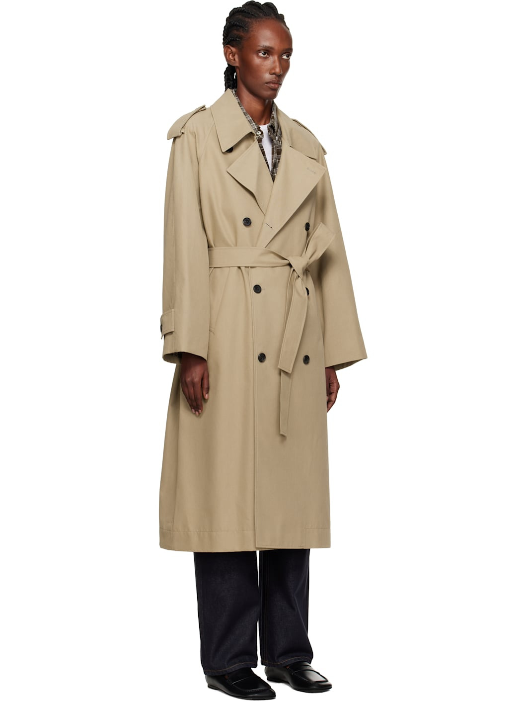 Tan Unisex Oversized Trench Coat - 2