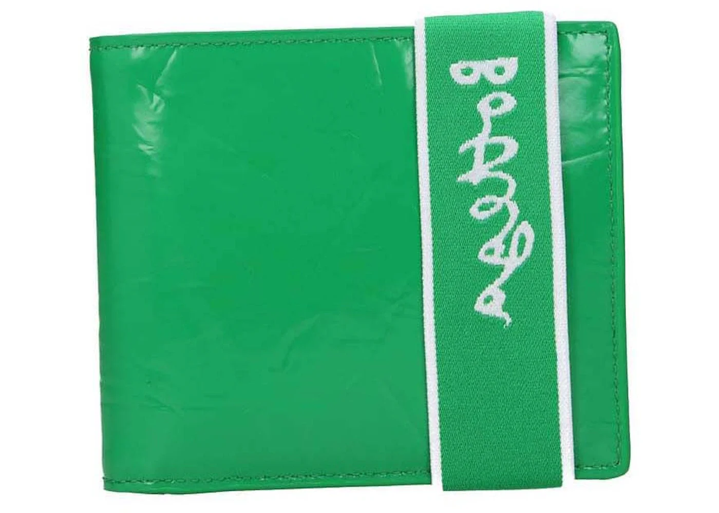 Bottega Veneta Elastic Band Bi-fold Wallet Green / White - 1