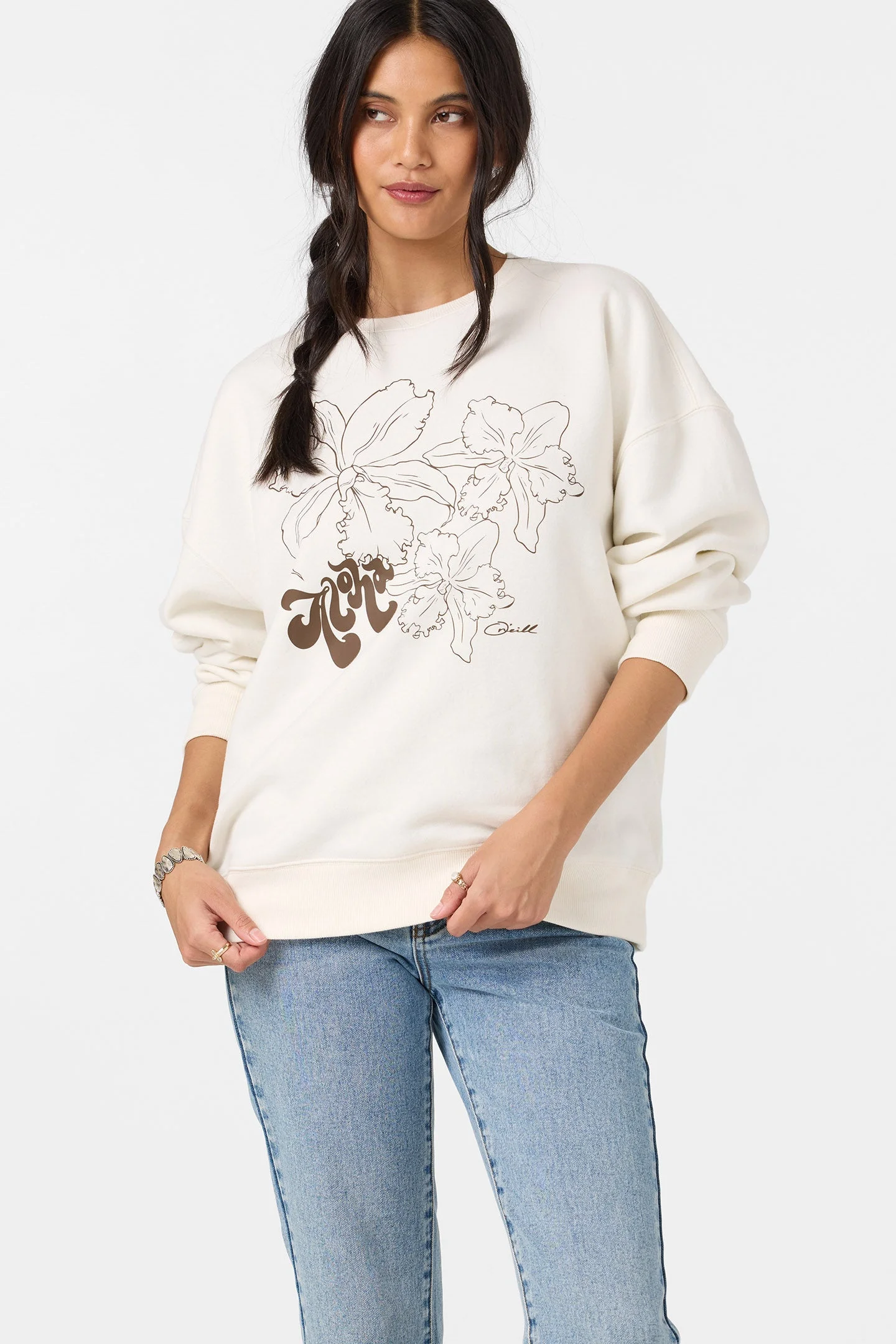 Ariah Hawaii Oversized Crew Neck Fleece - 1