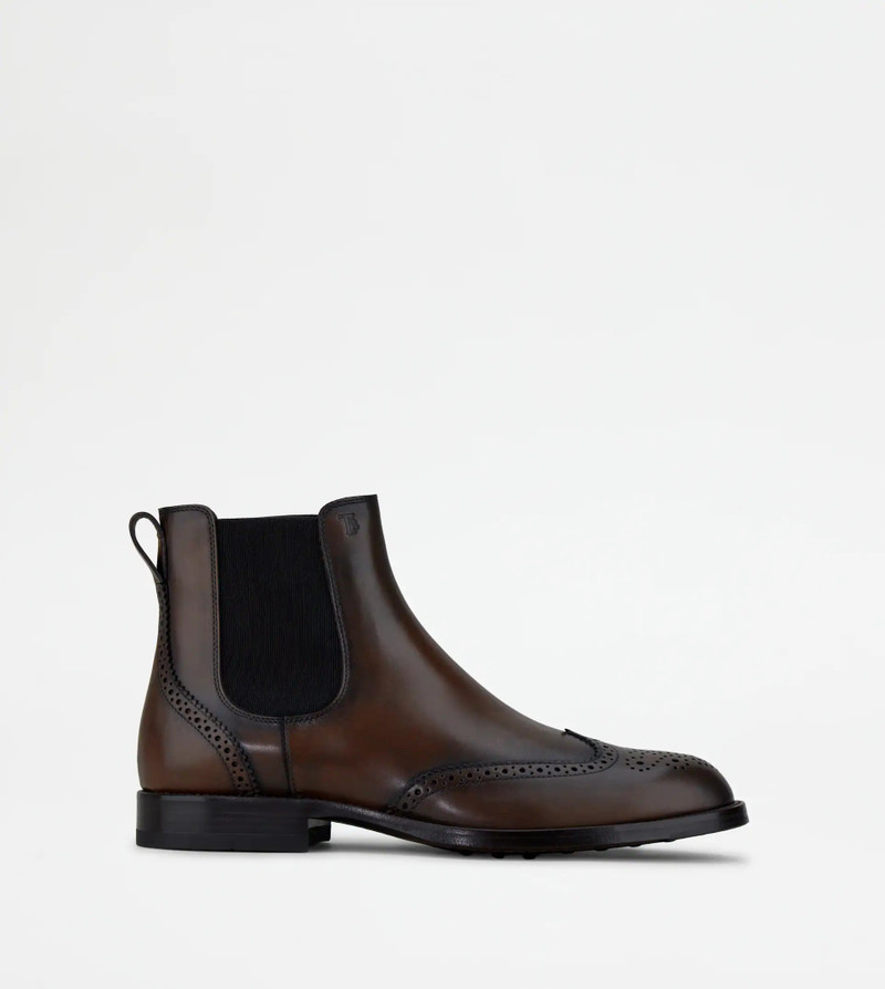 ANKLE BOOTS IN LEATHER - BROWN 1
