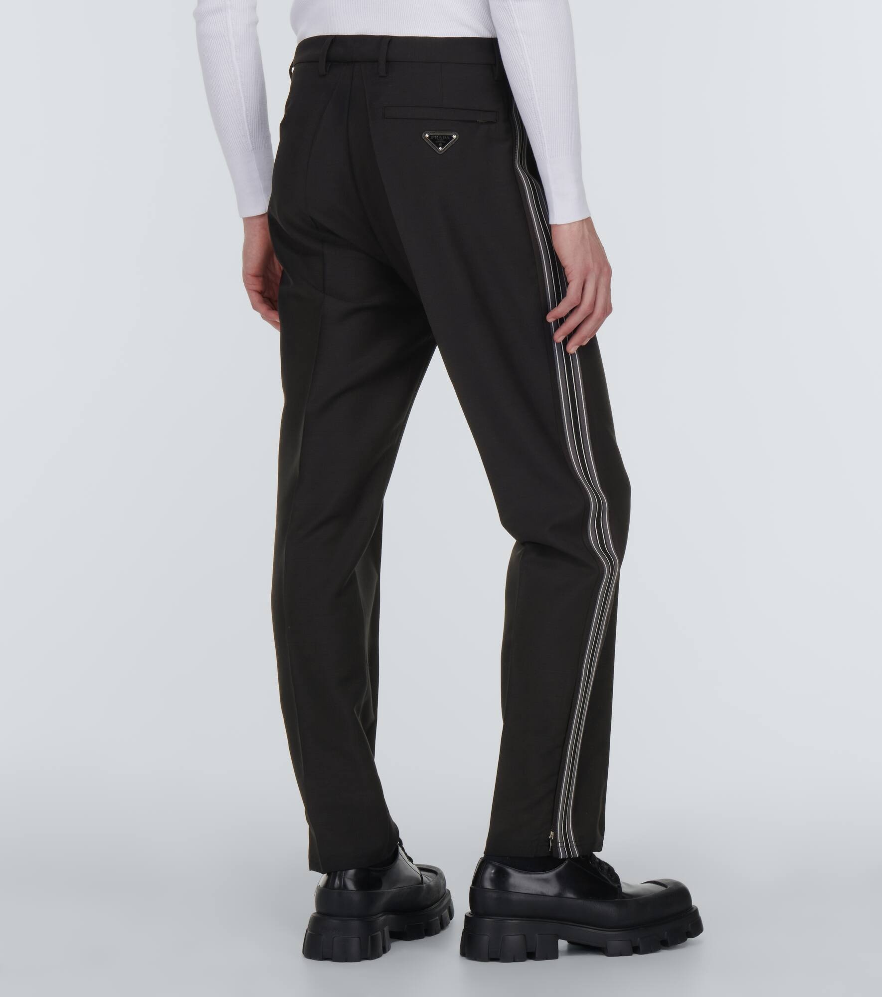 Mohair and wool logo pants - 4
