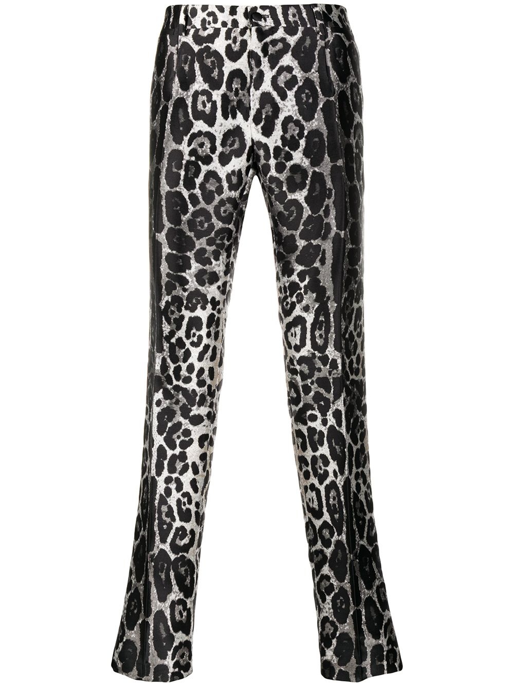 leopard-print straight-leg trousers - 1