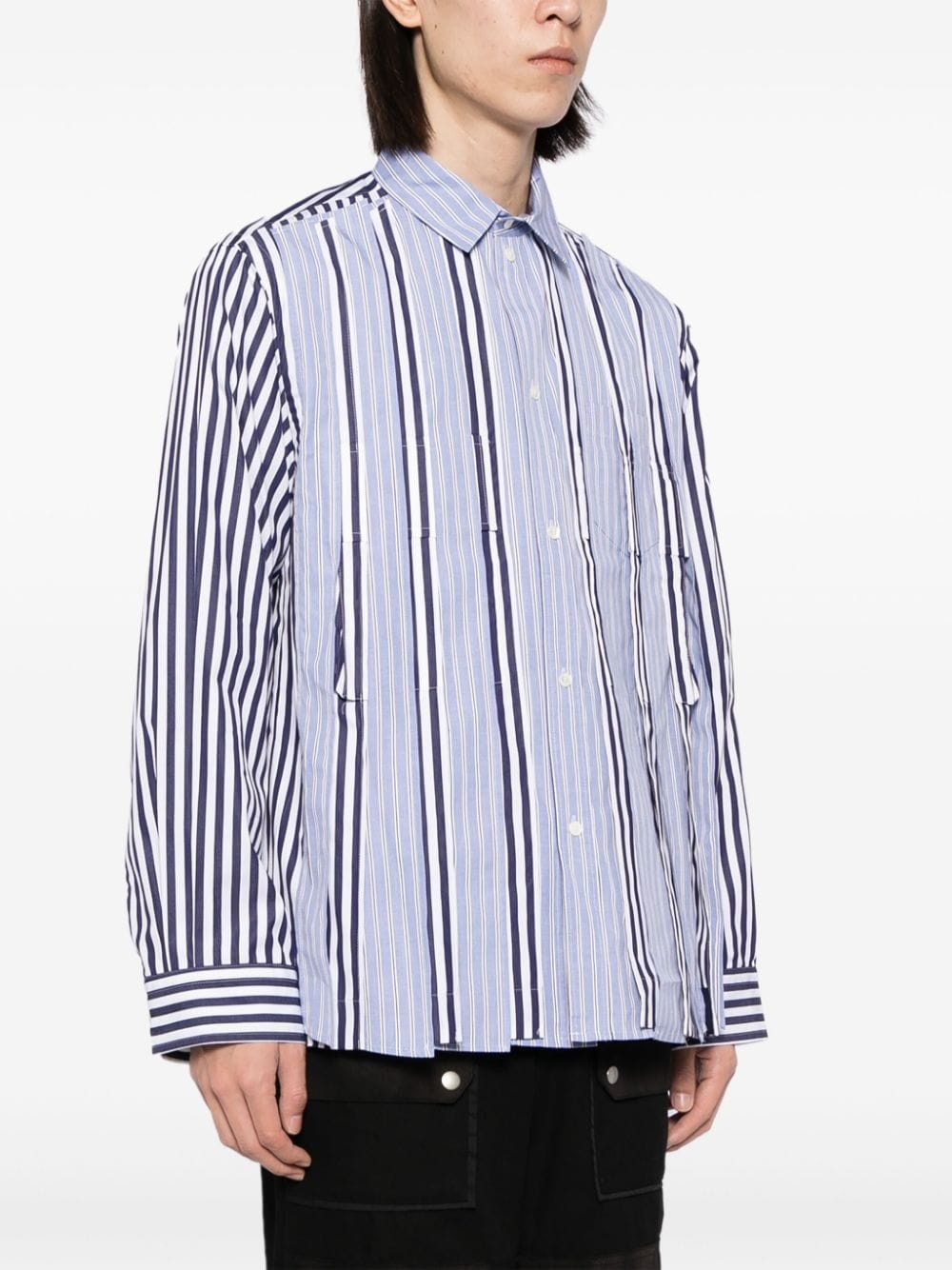 striped button-up shirt - 3