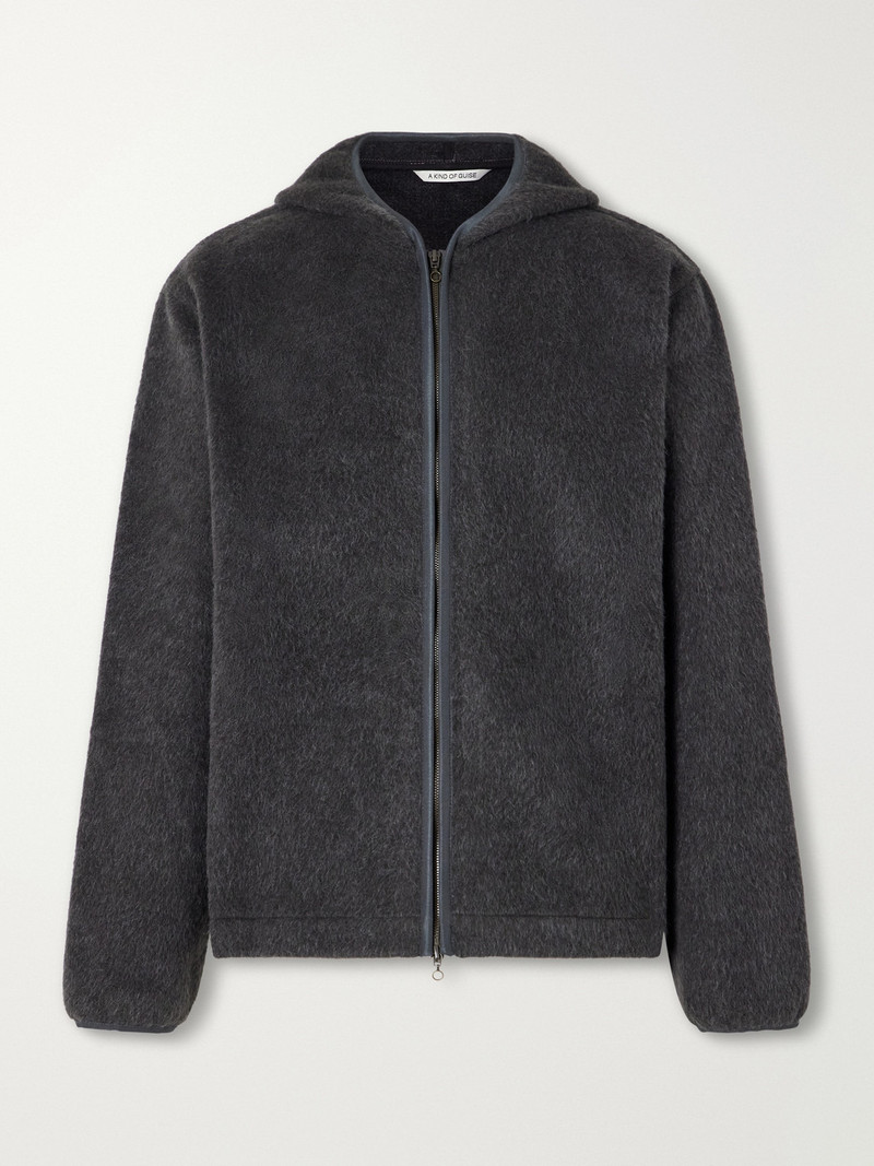 Erro Brushed Wool and Mohair-Blend Felt Hoodie 1