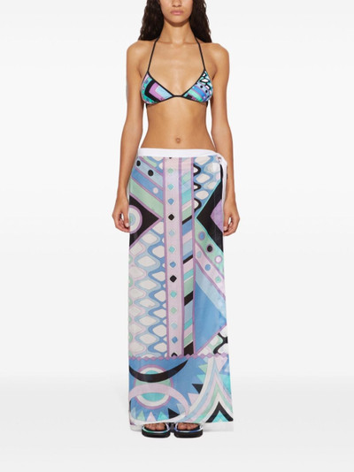 PUCCI Vivara-print cotton wrap skirt outlook