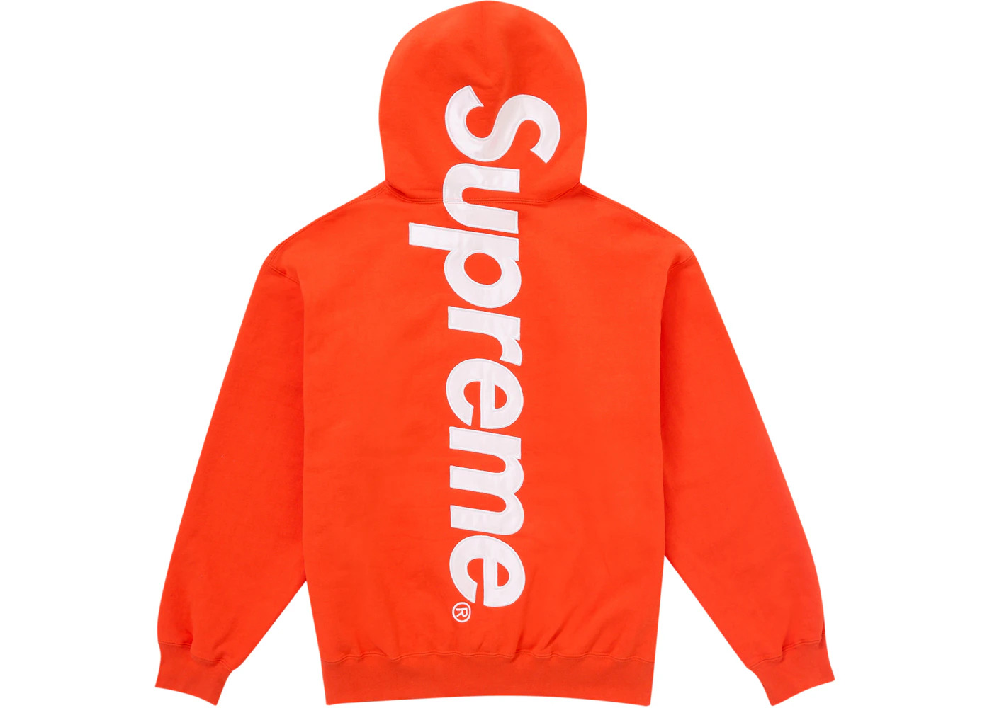 Supreme Satin Applique Hooded Sweatshirt FW24 Bright Orange - 1