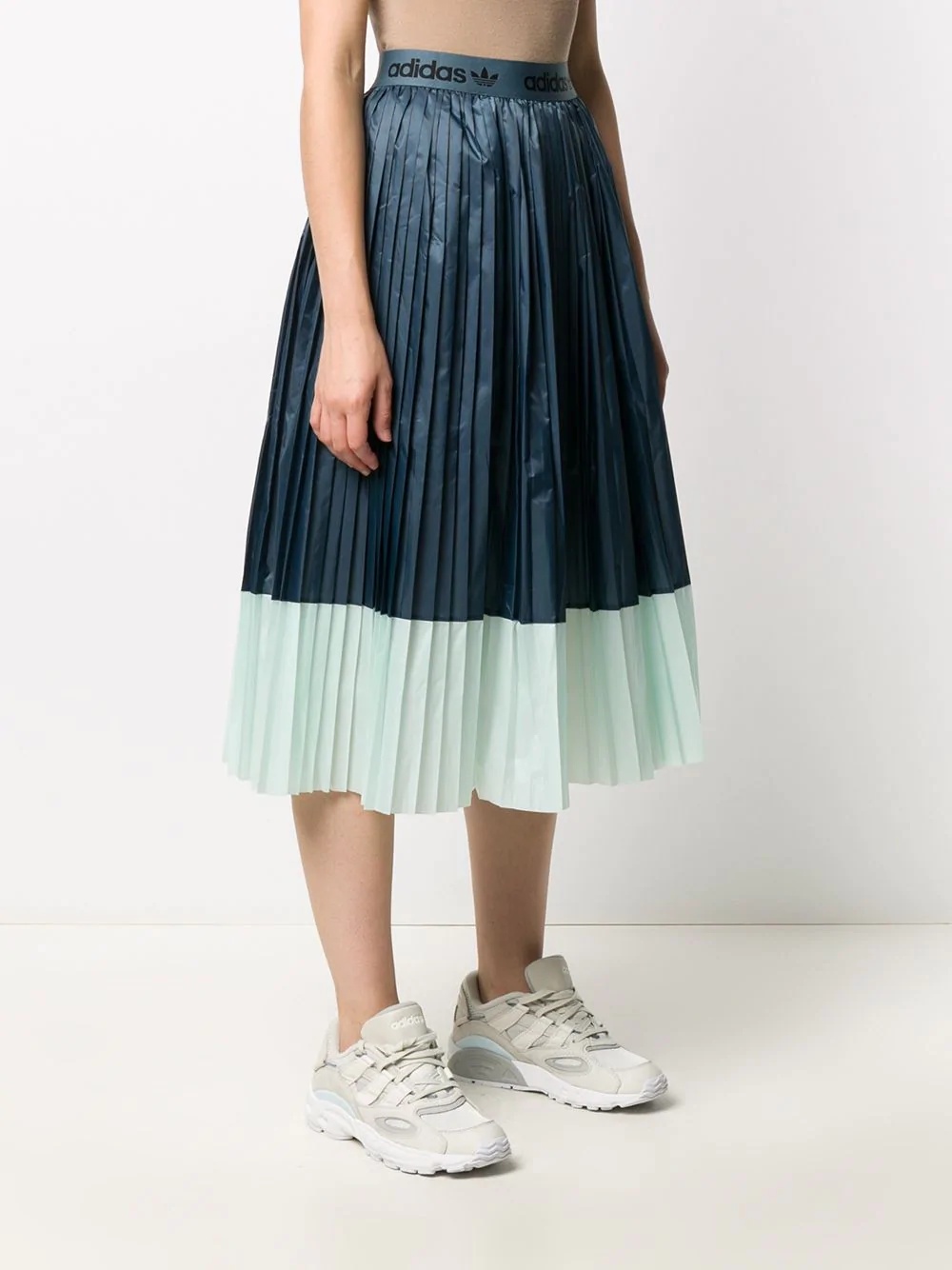 two-tone pleated skirt - 3