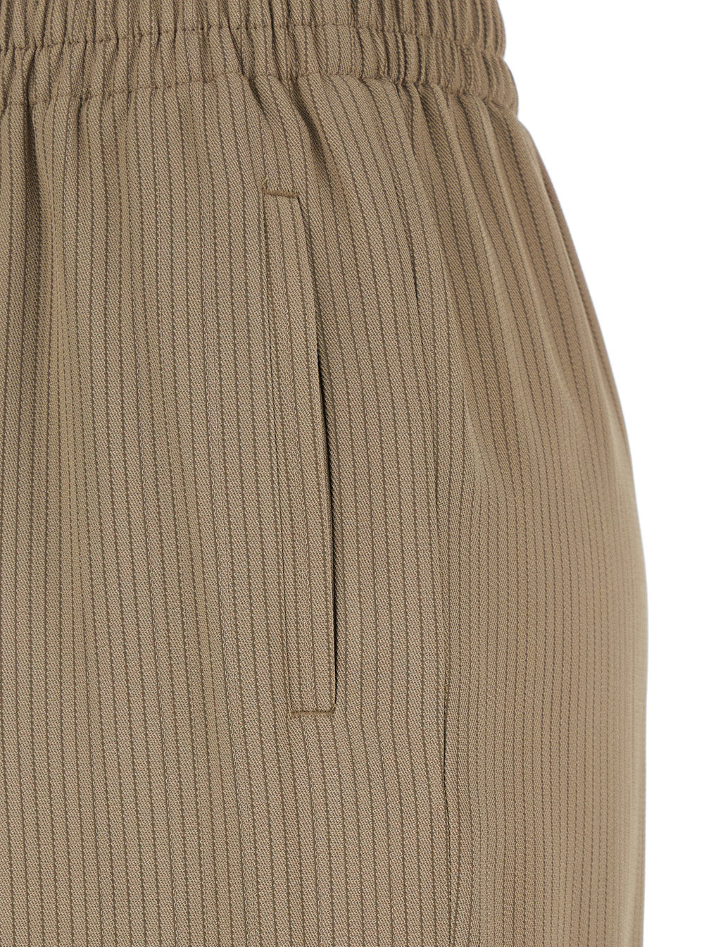 Golden Goose Women 'Brittany' Beige Pants With Logo Charm Detail On The Rear And All-Over Striped Mo - 3