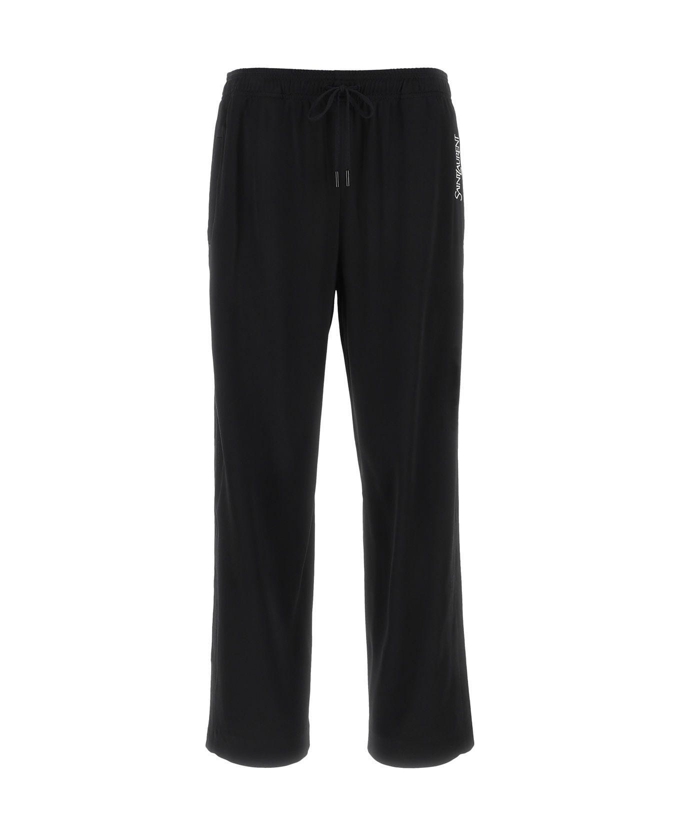 Black Satin Joggers - 1