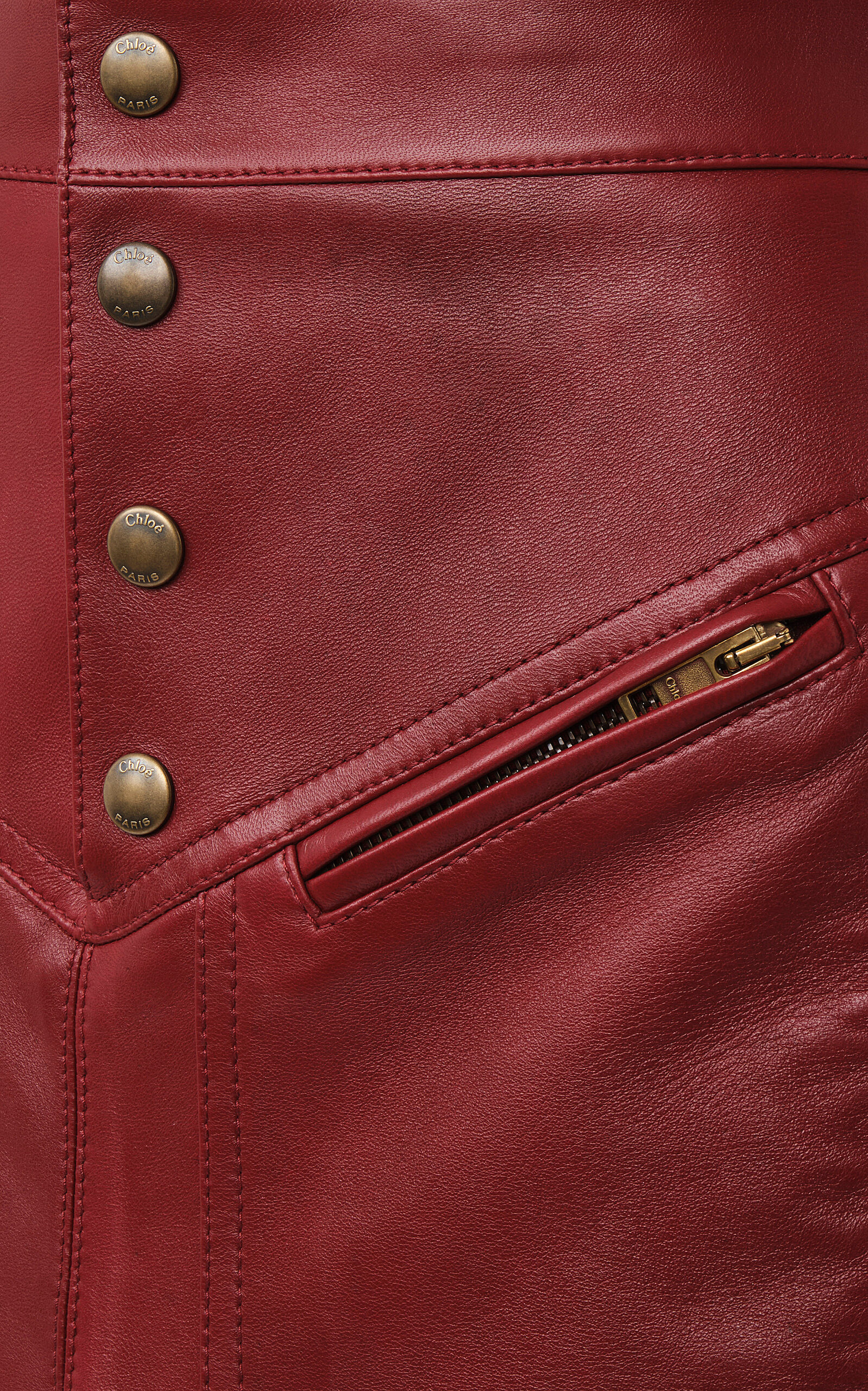 Leather Midi Skirt burgundy - 5