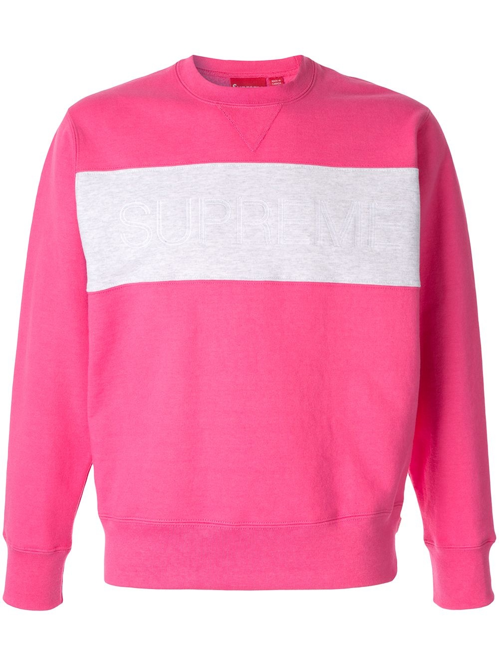 Zig Zag Stitch Panel crew neck sweatshirt - 1