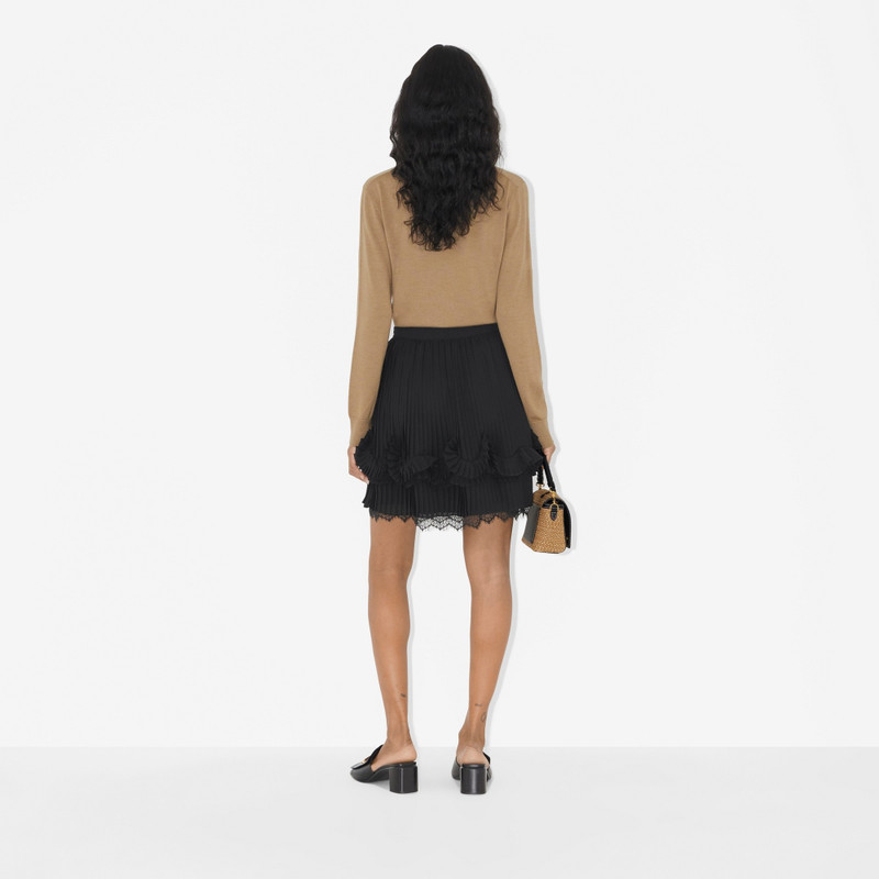 Lace Trim Pleated Mini Skirt 4