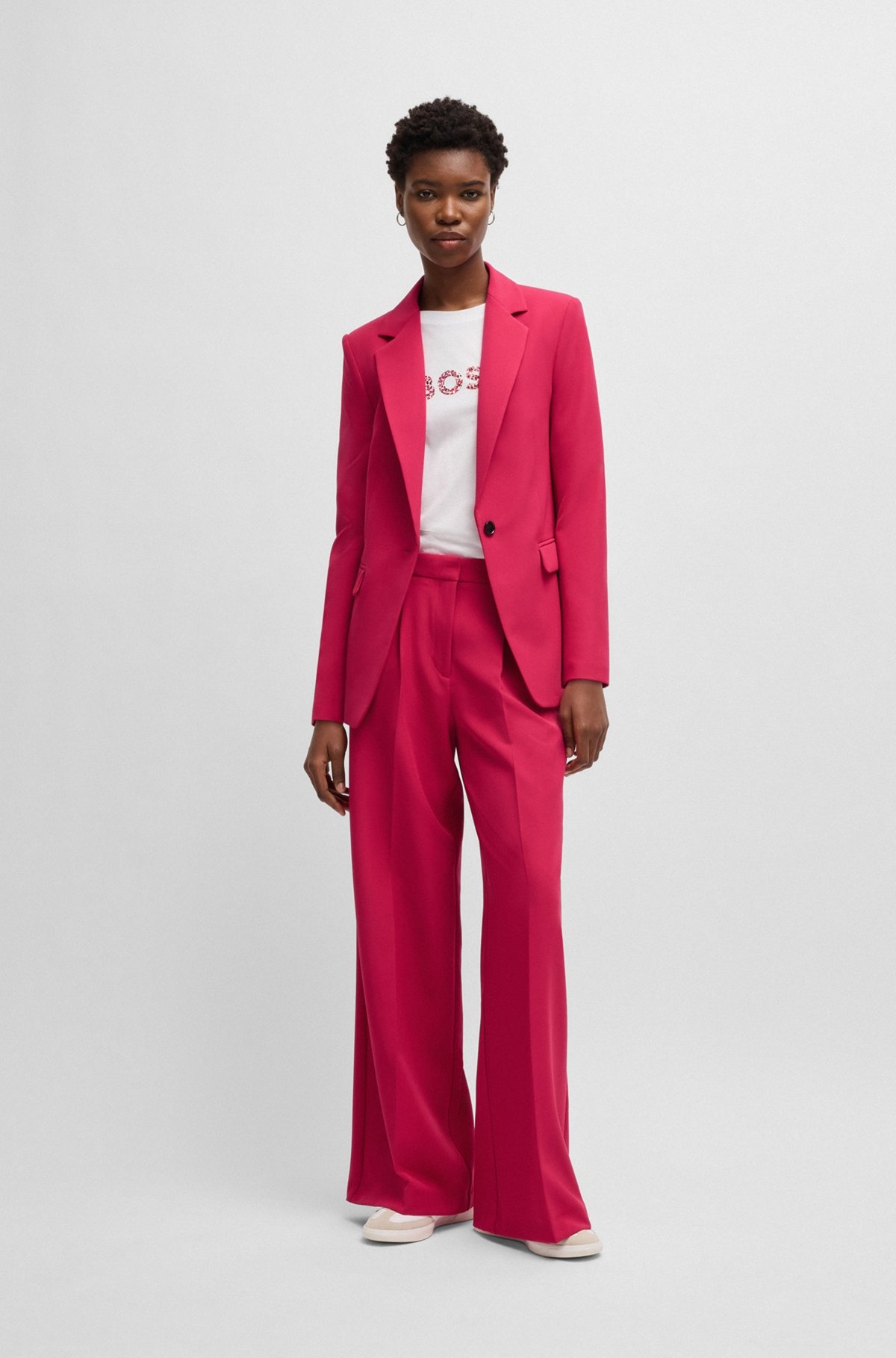 WIDE-LEG TROUSERS IN STRETCH FABRIC - 3