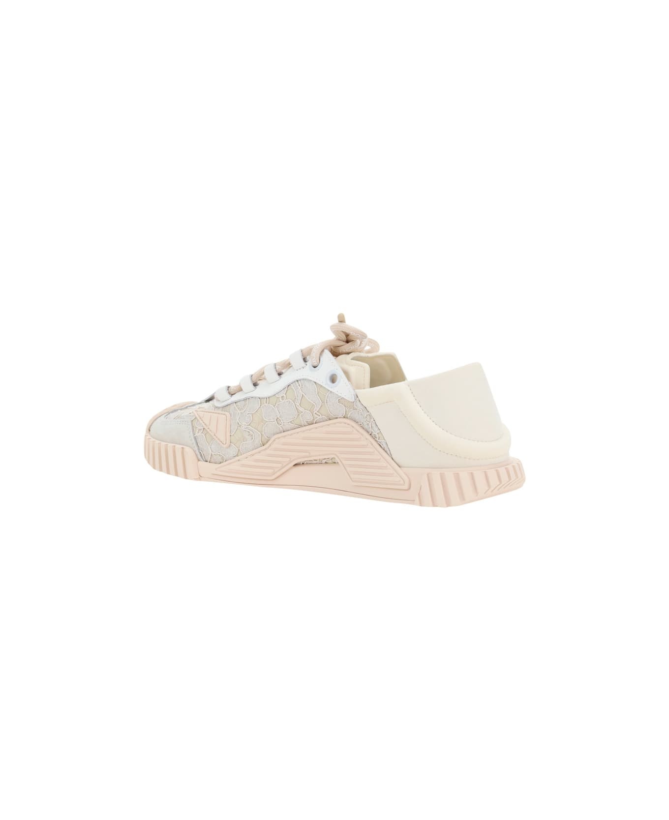 Leather And Lace Sneakers - 3