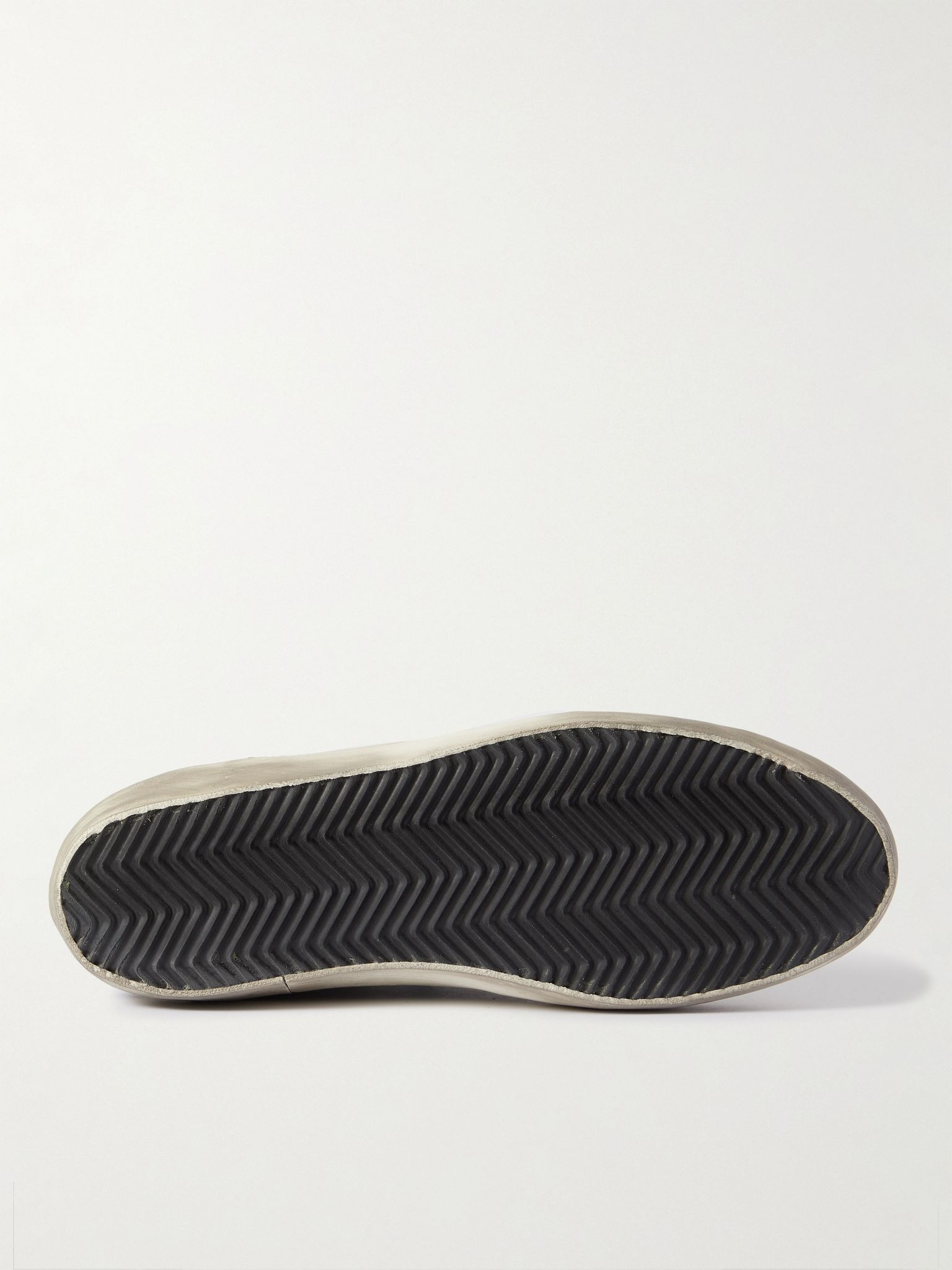 Super-Star Distressed Leather Sneakers Black - 7