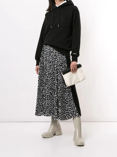 sacai animal-print pleated skirt outlook