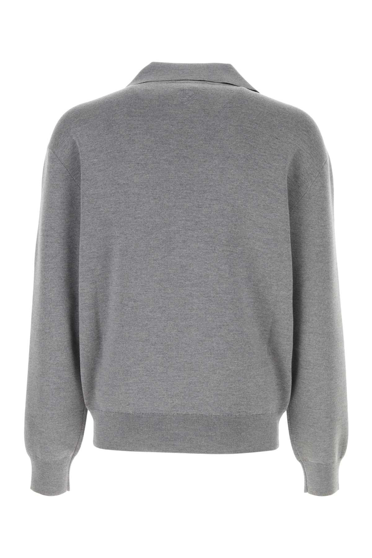 Dolce & Gabbana Men Grey Wool Blend Sweater - 2