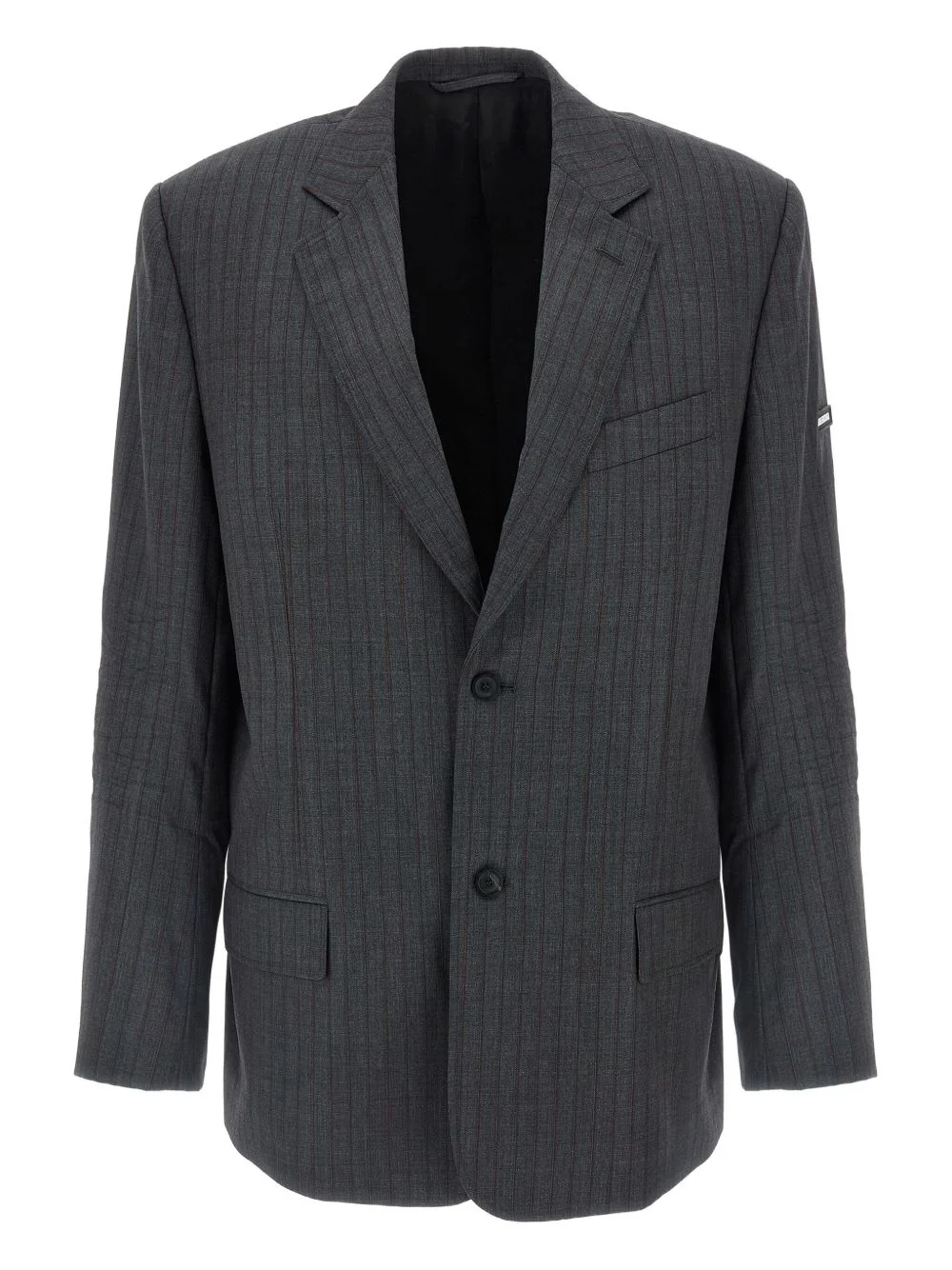 single-breasted pinstripe blazer - 1