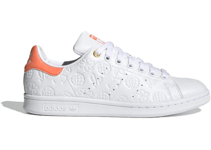adidas Stan Smith Embossed Graphics White Semi Coral (Women's) - 1