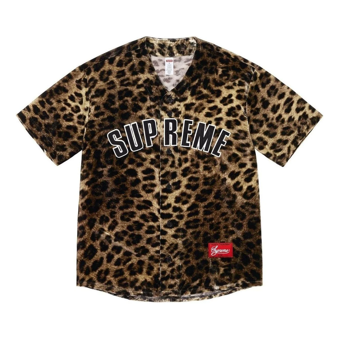 Supreme Velvet Baseball Jersey 'Leopard' SS25KN69-LEOPARD - 1